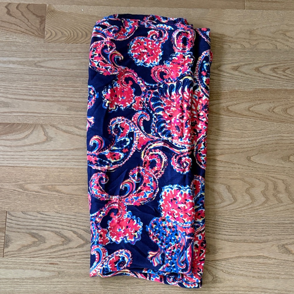 Lilly Pulitzer Navy and Pink Paisley Scarf
